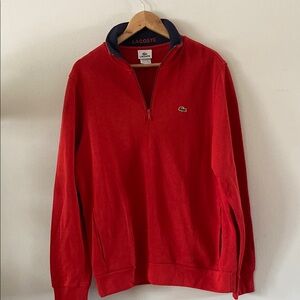 Lacoste Men's Red Sweater size 7  US size XXL Excellent condition